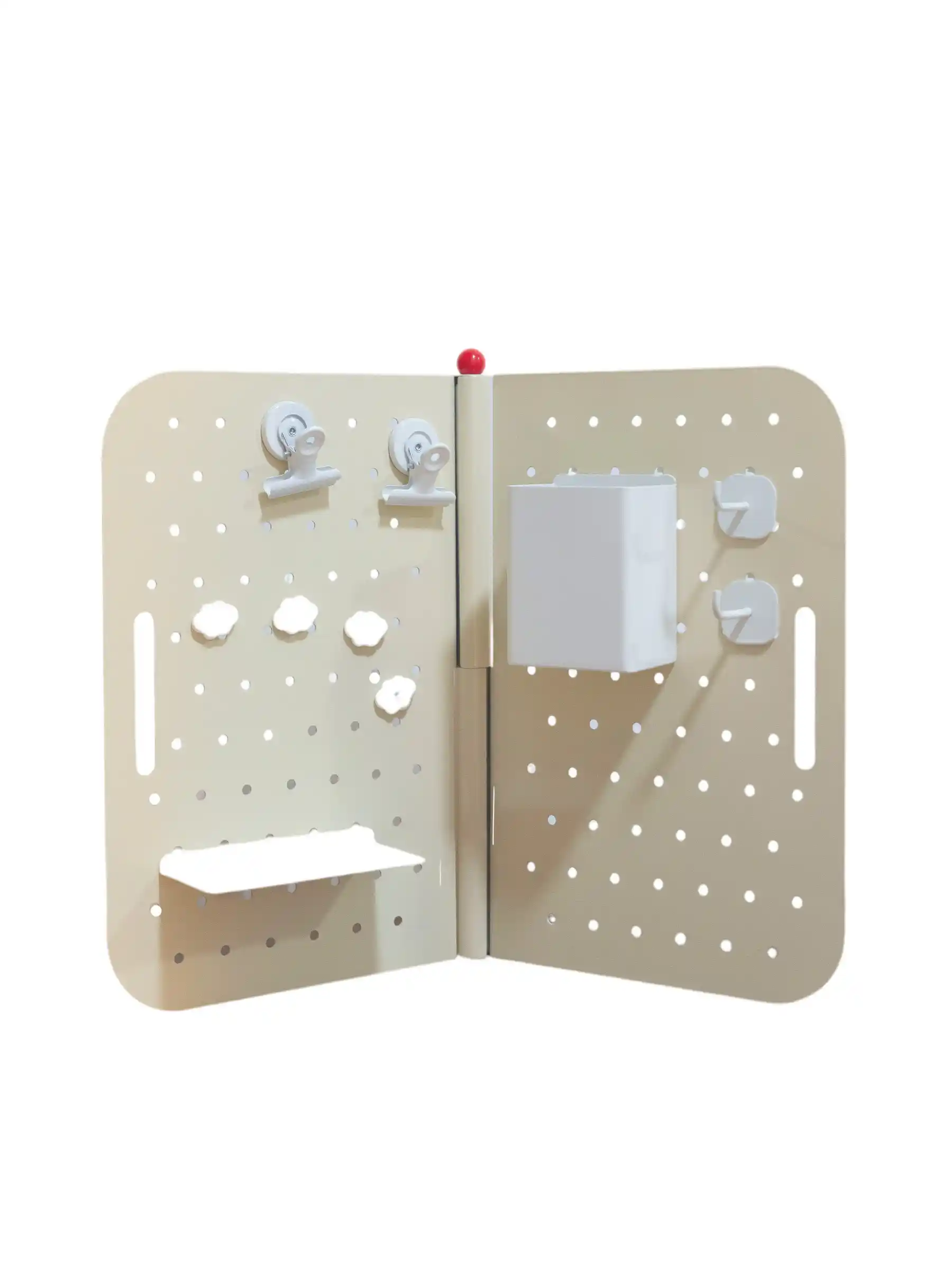 Front view of the dodo Folding Desk Pegboard